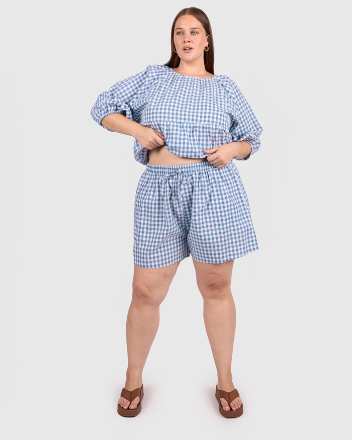 FINAL SALE | Matilda Shorts | Blue Gingham