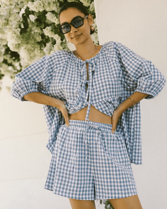 FINAL SALE | Matilda Shorts | Blue Gingham