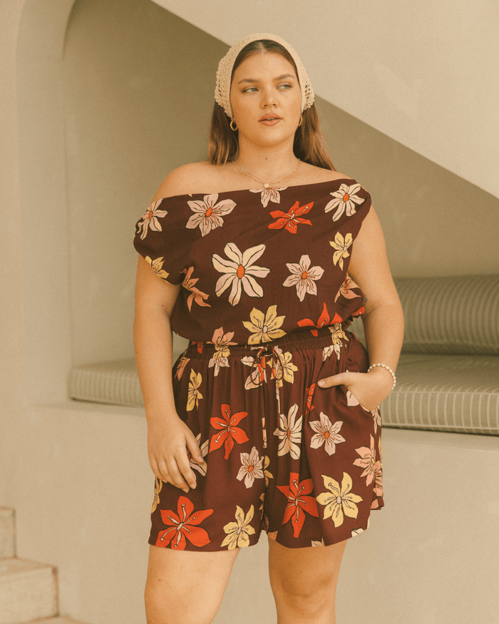 FINAL SALE | Matilda Shorts | Chocolate Flowers