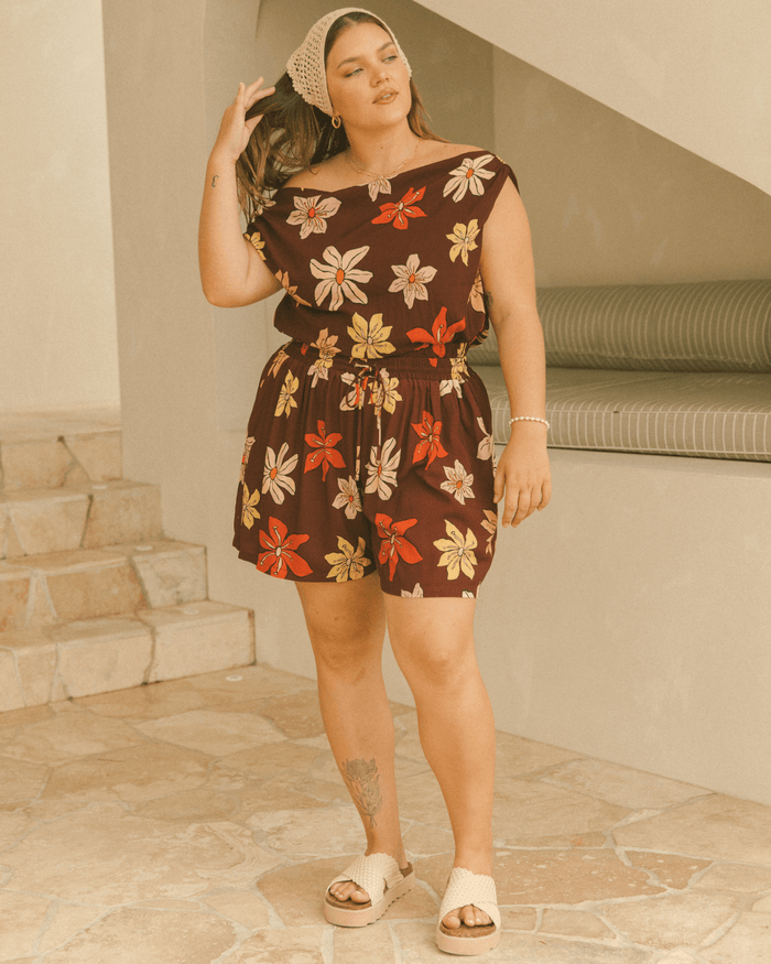 FINAL SALE | Matilda Shorts | Chocolate Flowers