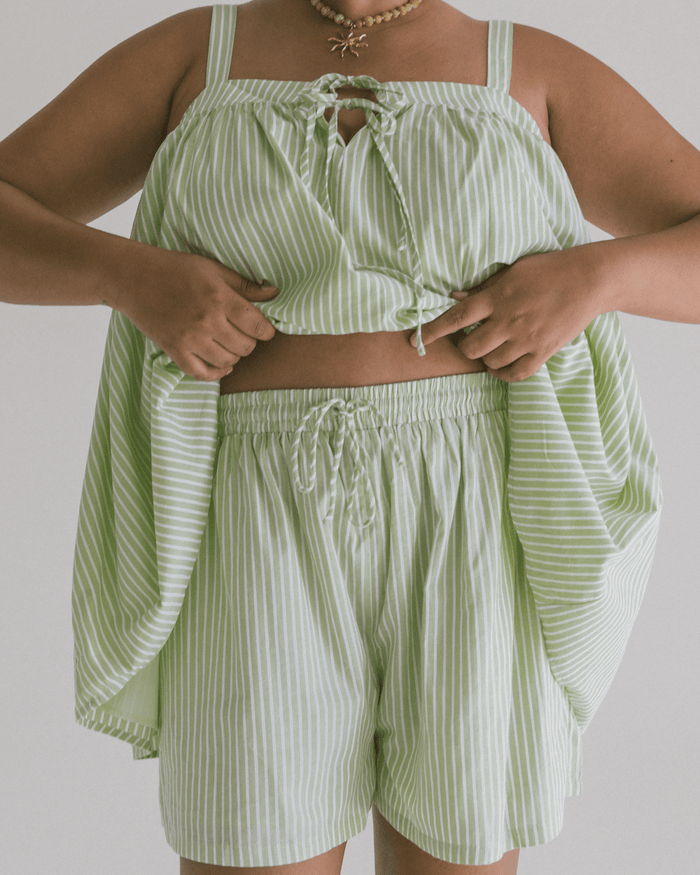 FINAL SALE | Matilda Shorts | Green Stripe
