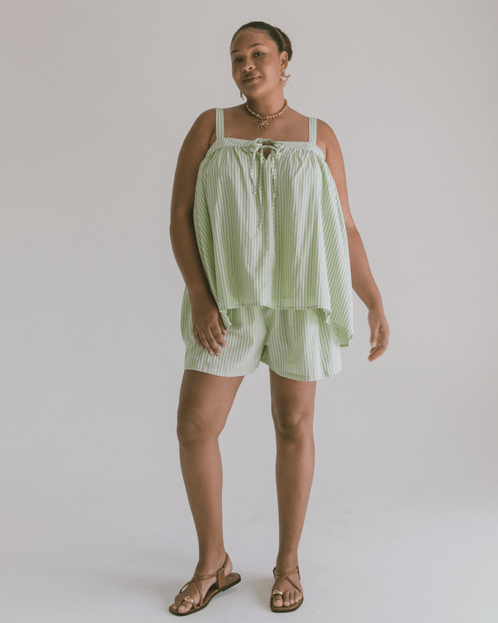 FINAL SALE | Matilda Shorts | Green Stripe