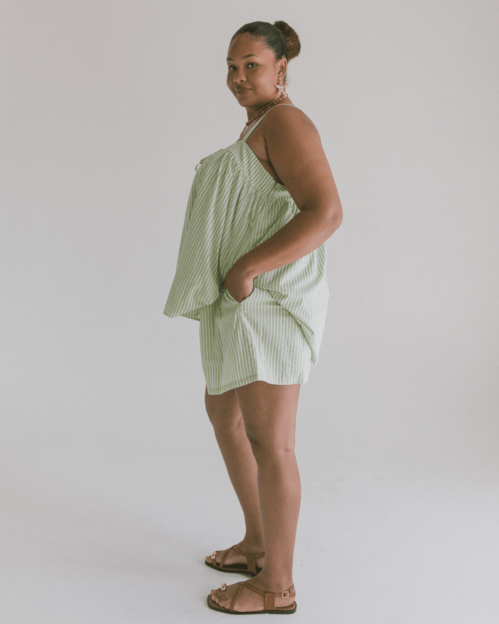 FINAL SALE | Matilda Shorts | Green Stripe