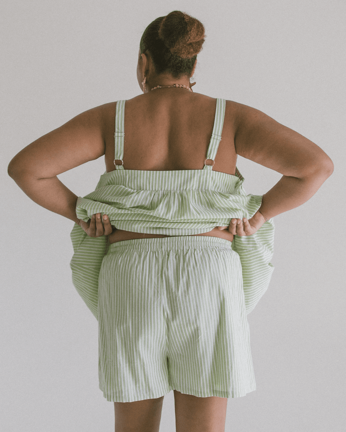 FINAL SALE | Matilda Shorts | Green Stripe