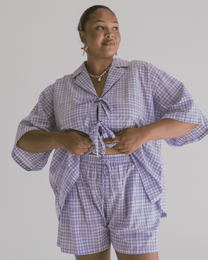 FINAL SALE | Matilda Shorts | Lavender Gingham