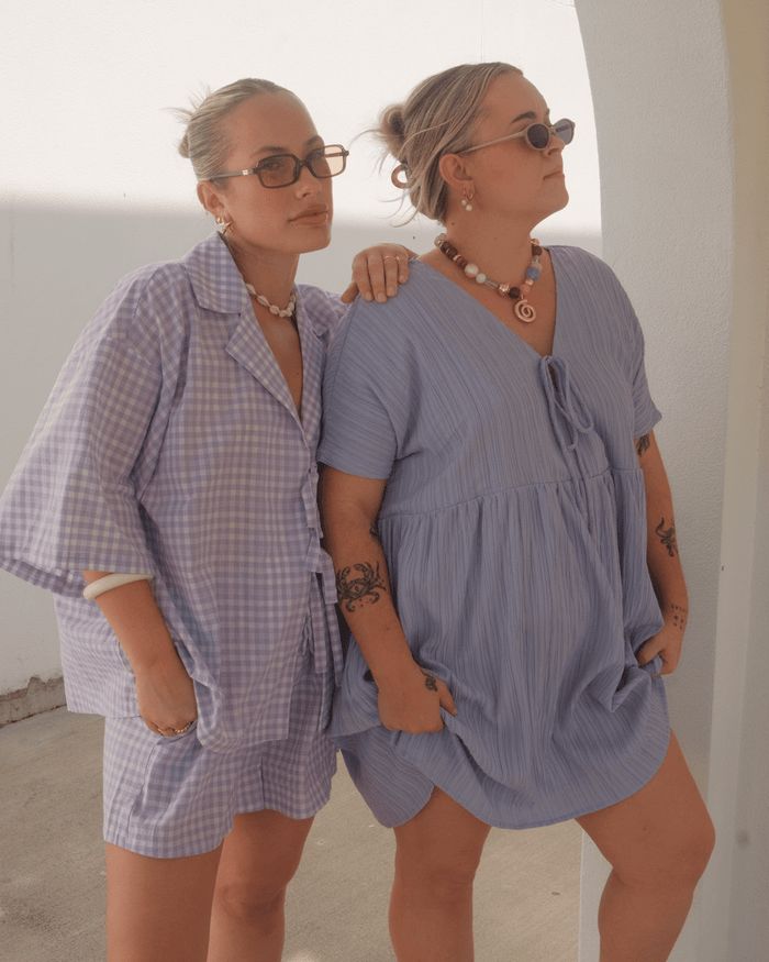 FINAL SALE | Matilda Shorts | Lavender Gingham