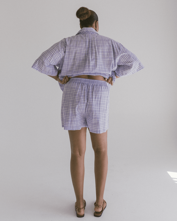 FINAL SALE | Matilda Shorts | Lavender Gingham