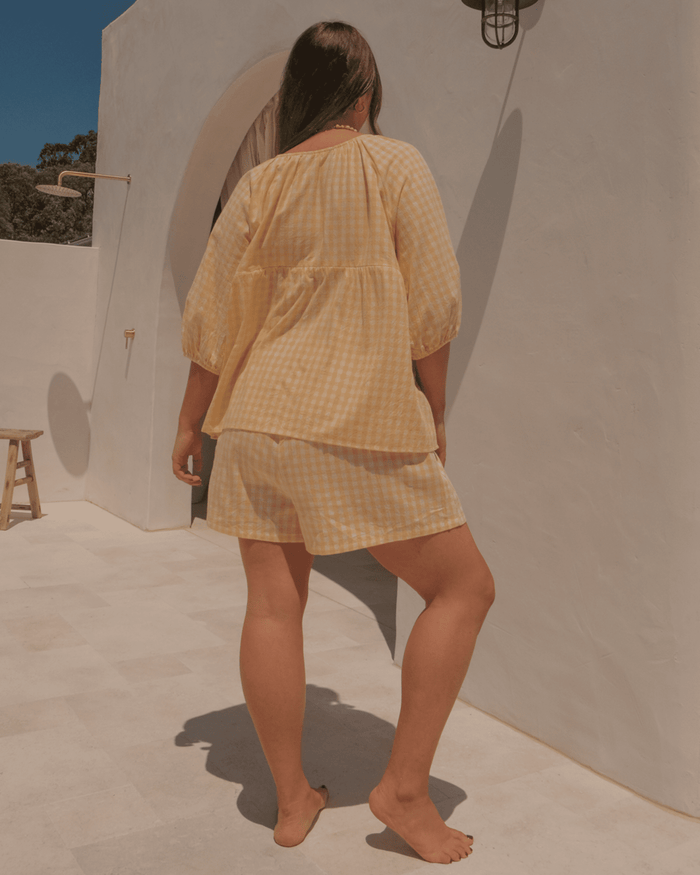 FINAL SALE | Matilda Shorts | Lemon Gingham