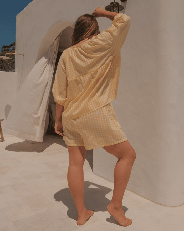 FINAL SALE | Matilda Shorts | Lemon Gingham