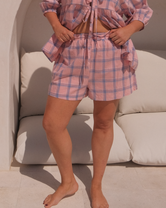 FINAL SALE | Matilda Shorts | Pink & Blue Gingham