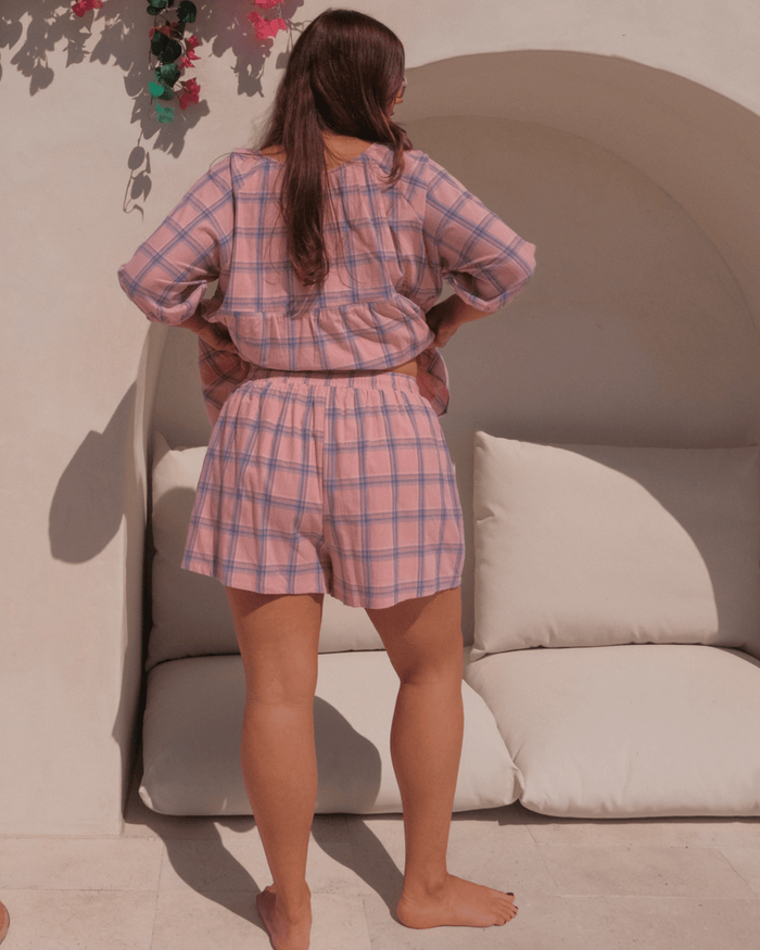 FINAL SALE | Matilda Shorts | Pink & Blue Gingham