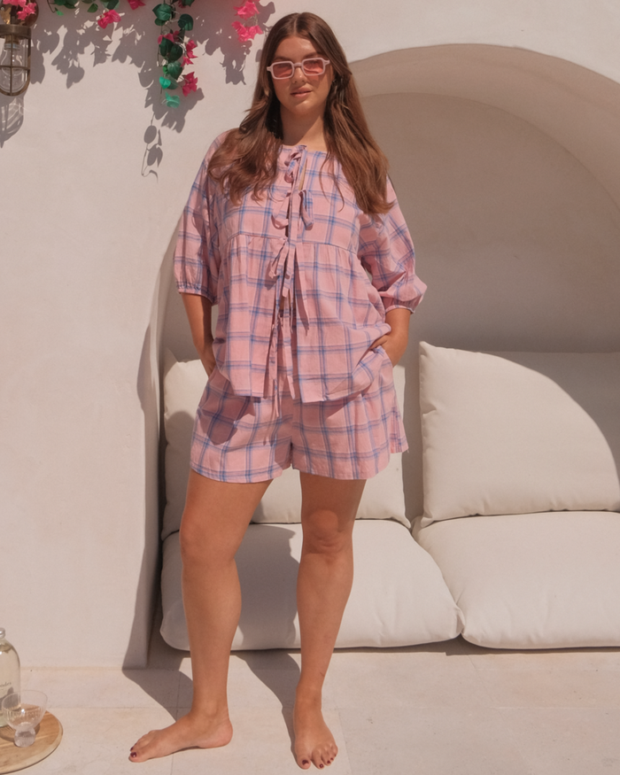 FINAL SALE | Matilda Shorts | Pink & Blue Gingham