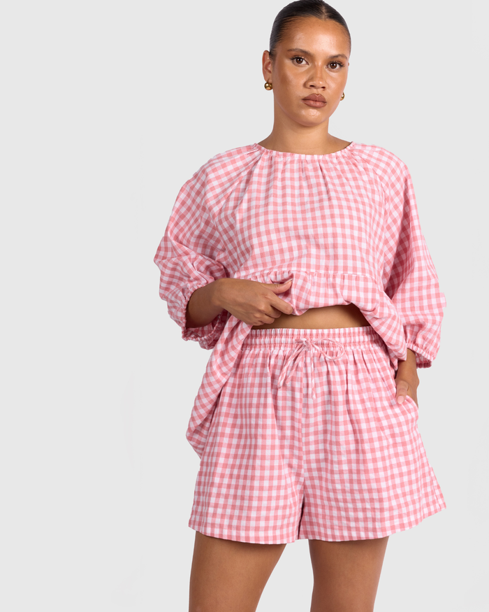 FINAL SALE | Matilda Shorts | Pink Gingham