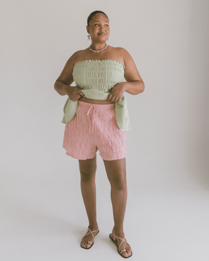 FINAL SALE | Matilda Shorts | Pink Seersucker