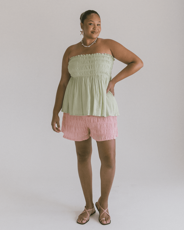 FINAL SALE | Matilda Shorts | Pink Seersucker