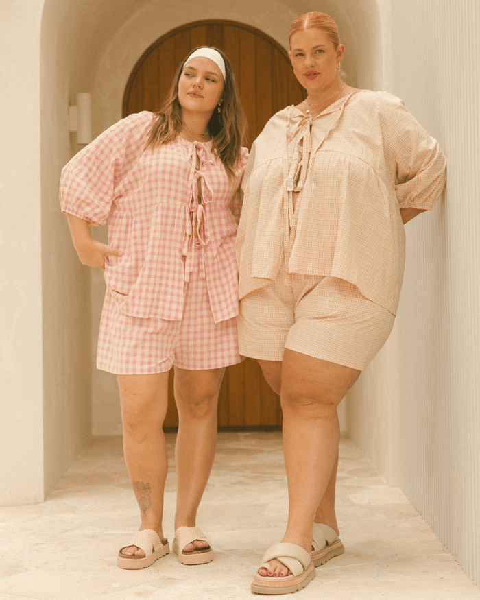 FINAL SALE | Matilda Shorts | Pink/Green Gingham
