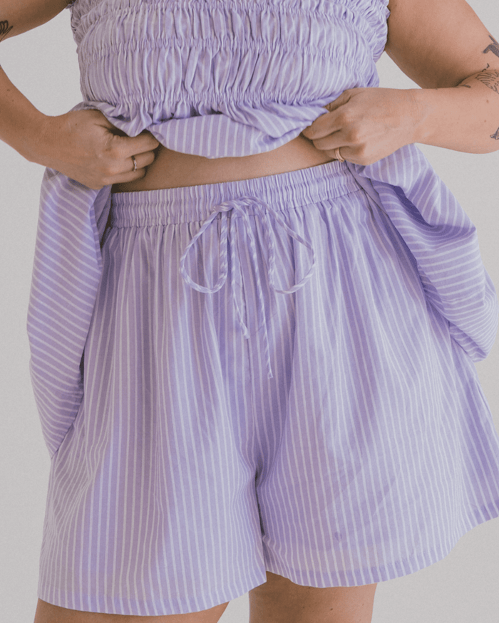 FINAL SALE | Matilda Shorts | Purple Stripe