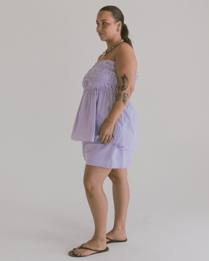 FINAL SALE | Matilda Shorts | Purple Stripe