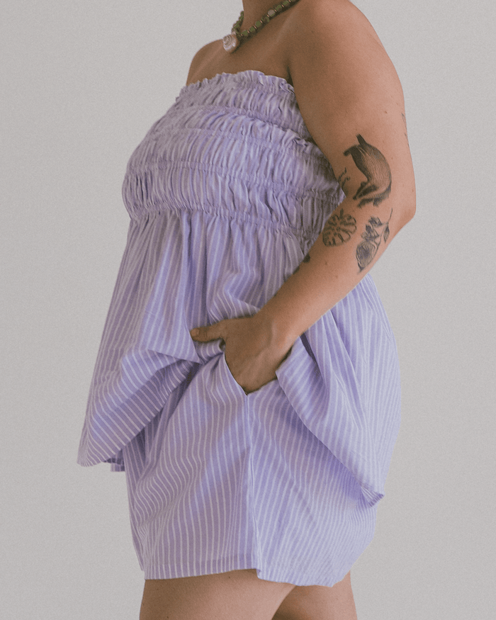 FINAL SALE | Matilda Shorts | Purple Stripe