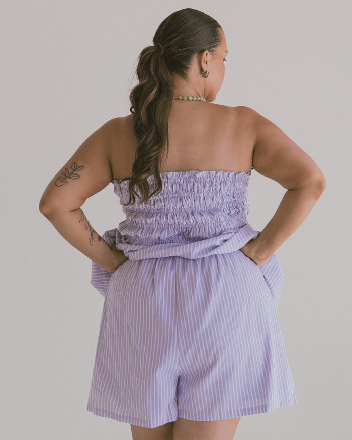 FINAL SALE | Matilda Shorts | Purple Stripe