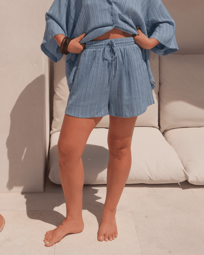 FINAL SALE | Matilda Shorts | Sky Crepe