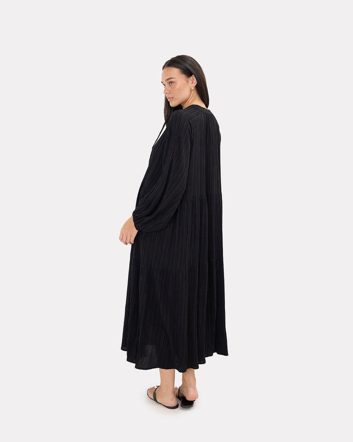 Ruby Maxi in Black Crepe - Maternity & Postpartum Friendly Dress - The Lullaby Club