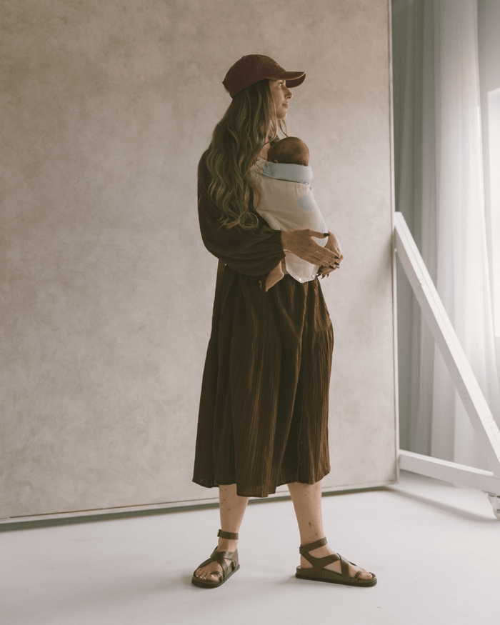 FINAL SALE | Maxi Ruby Smock Dress | Brown Crepe