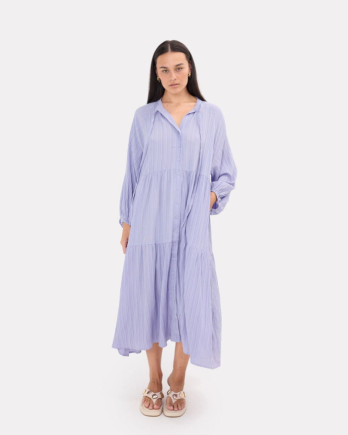 Ruby Maxi in Purple Crepe - Breastfeeding Access - The Lullaby Club