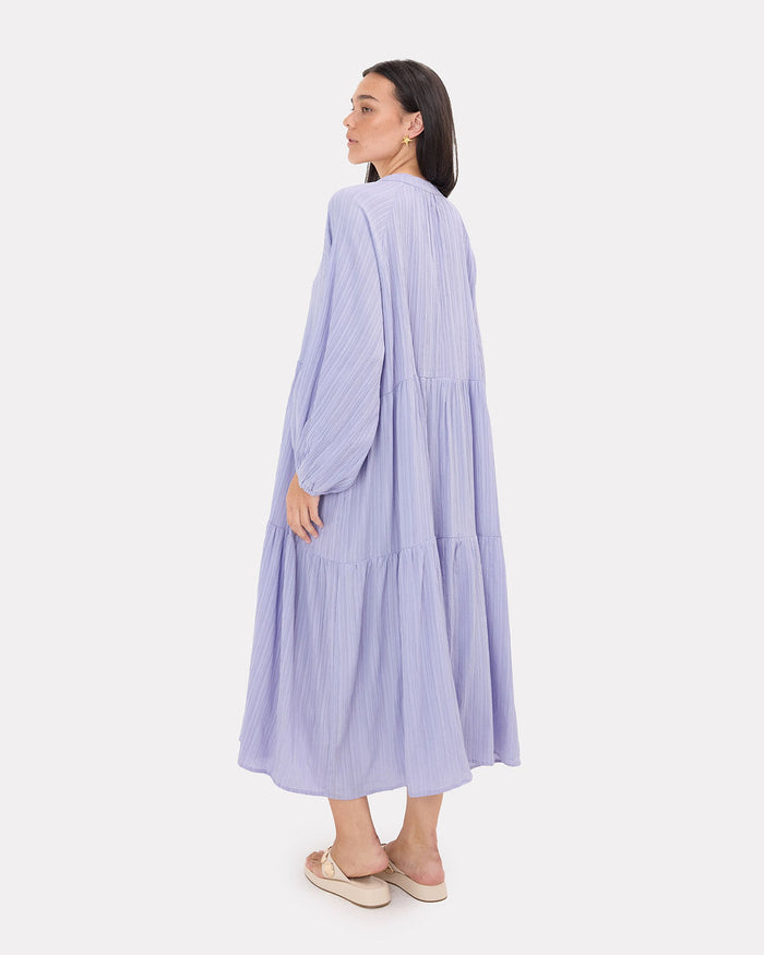 Ruby Maxi Dress in Purple Crepe - Maternity & Postpartum friendly - The Lullaby Club