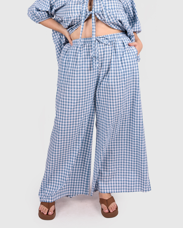 FINAL SALE | Posey Pants | Blue Gingham