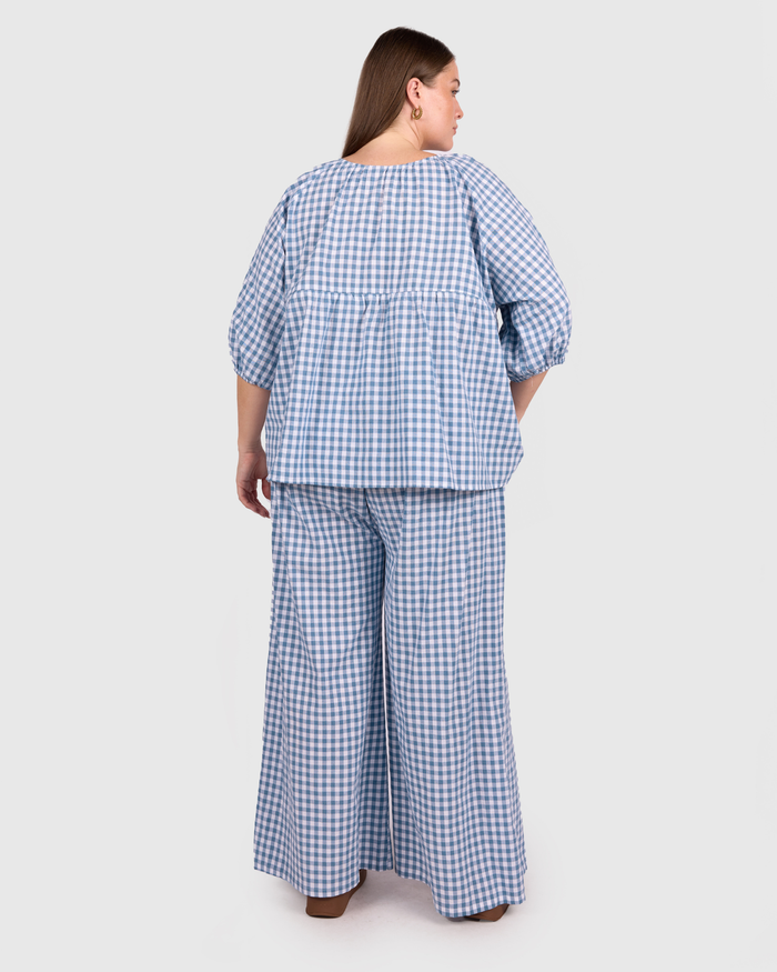 FINAL SALE | Posey Pants | Blue Gingham