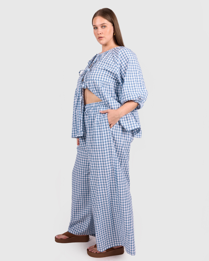 FINAL SALE | Posey Pants | Blue Gingham