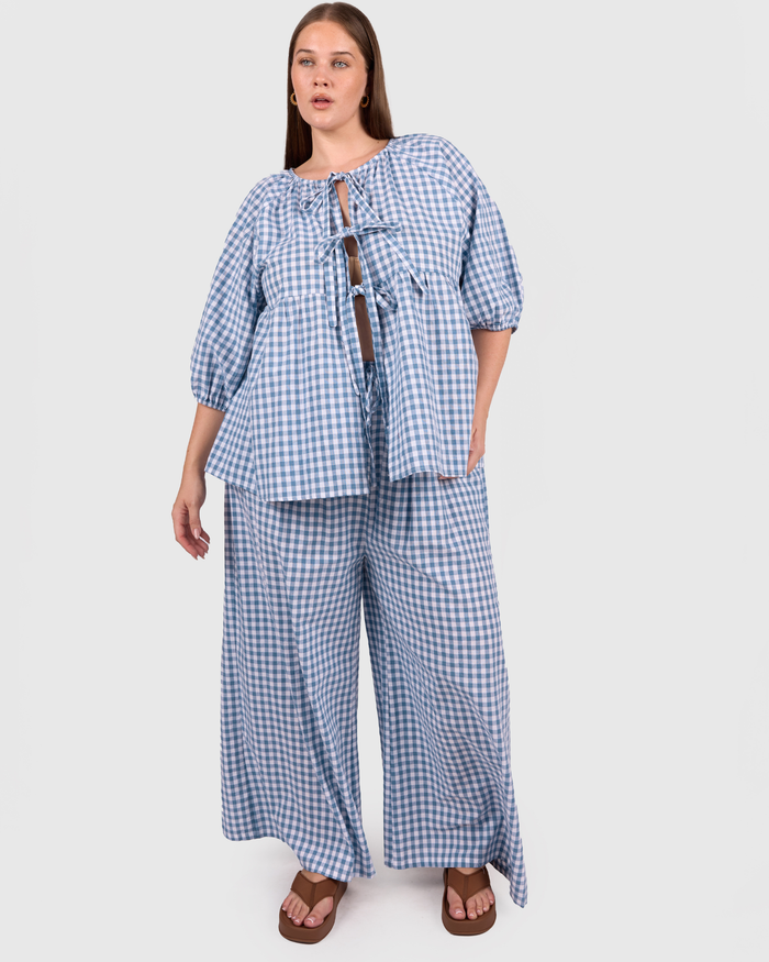 FINAL SALE | Posey Pants | Blue Gingham