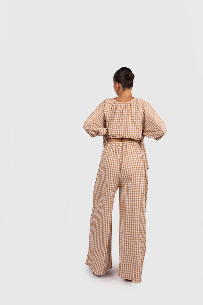 FINAL SALE | Posey Pants | Caramel Gingham