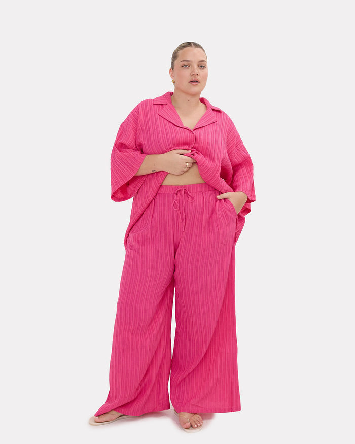Posey Pants in Flamingo Crepe - Functional Pockets - The Lullaby Club