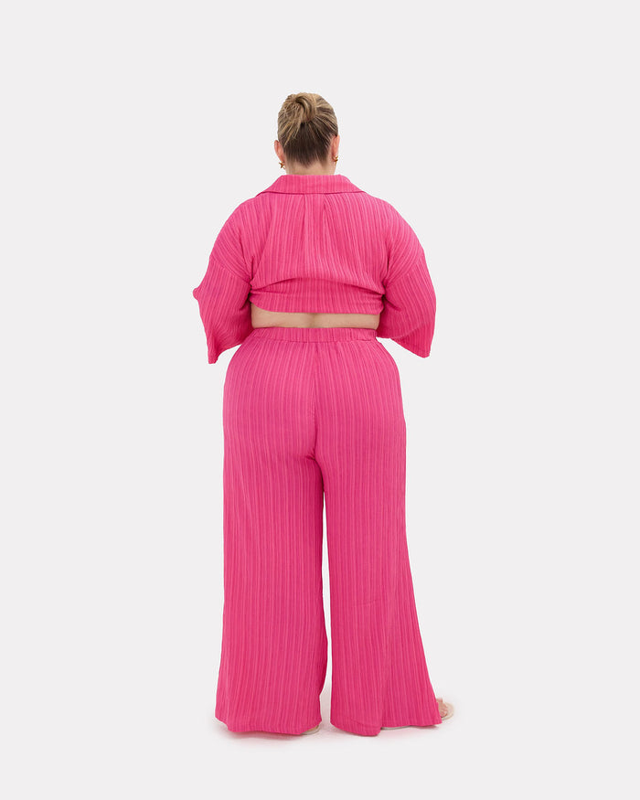 Posey Pants in Flamingo Crepe - Functional Pockets - The Lullaby Club