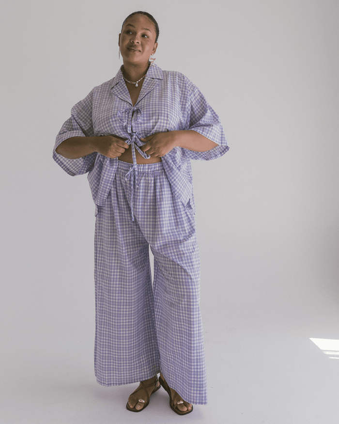 FINAL SALE | Posey Pants | Lavender Gingham