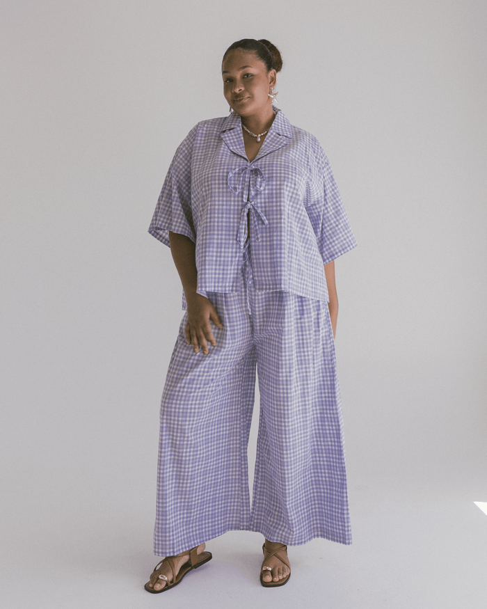 FINAL SALE | Posey Pants | Lavender Gingham