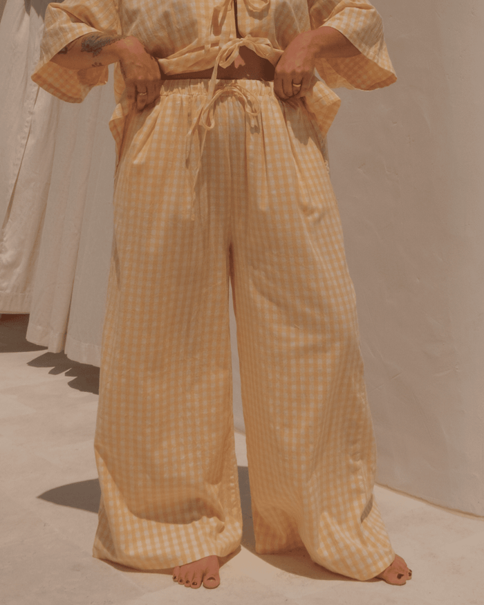 FINAL SALE | Posey Pants | Lemon Gingham