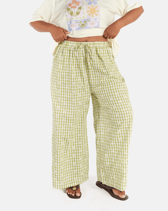 FINAL SALE | Posey Pants | Pear Gingham Embroidery