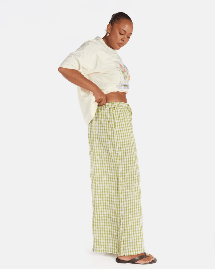FINAL SALE | Posey Pants | Pear Gingham Embroidery