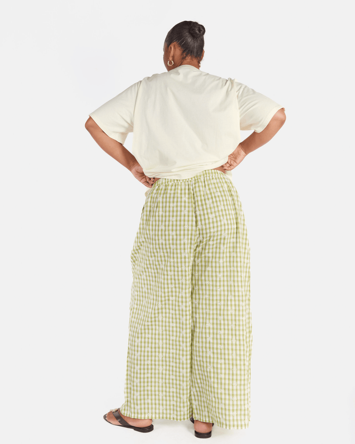 FINAL SALE | Posey Pants | Pear Gingham Embroidery