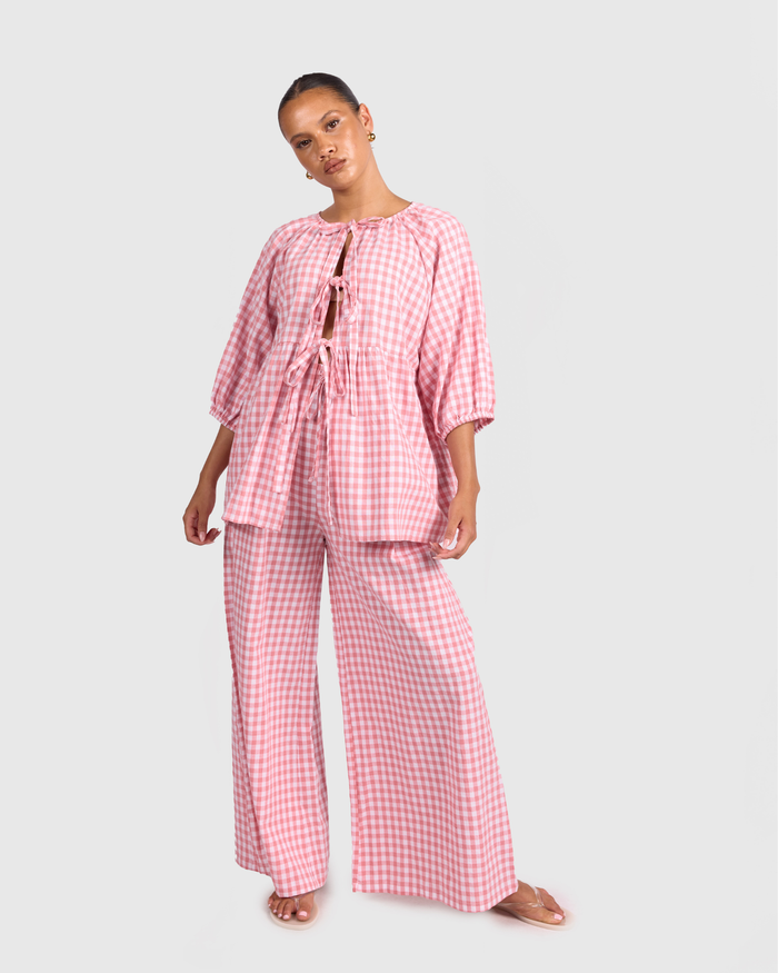 FINAL SALE | Posey Pants | Pink Gingham