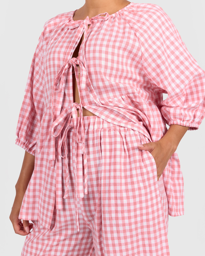 FINAL SALE | Posey Pants | Pink Gingham