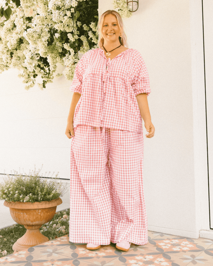 FINAL SALE | Posey Pants | Pink Gingham