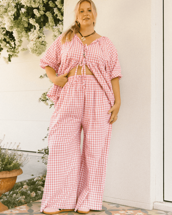 FINAL SALE | Posey Pants | Pink Gingham