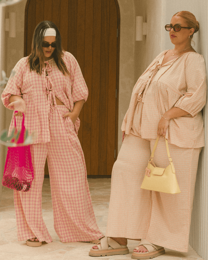 FINAL SALE | Posey Pants | Pink/Green Gingham