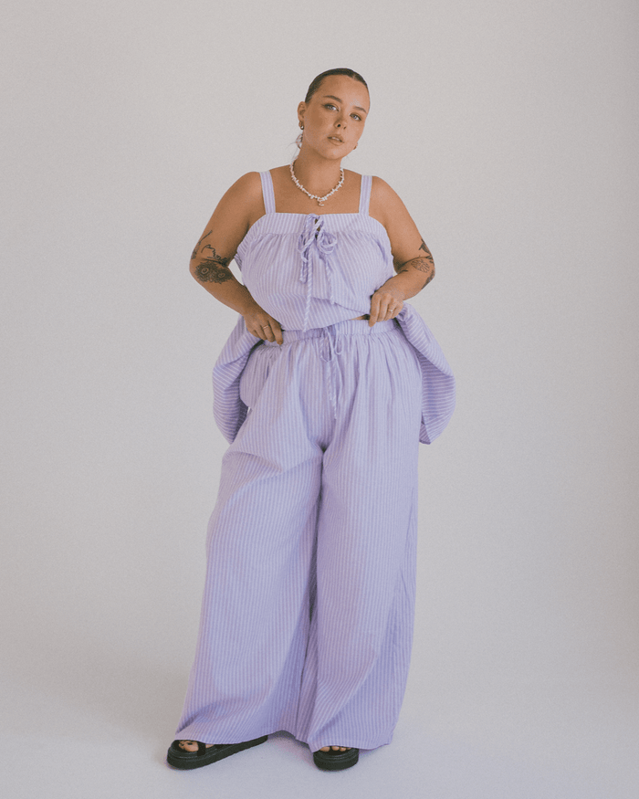 FINAL SALE | Posey Pants | Purple Stripe