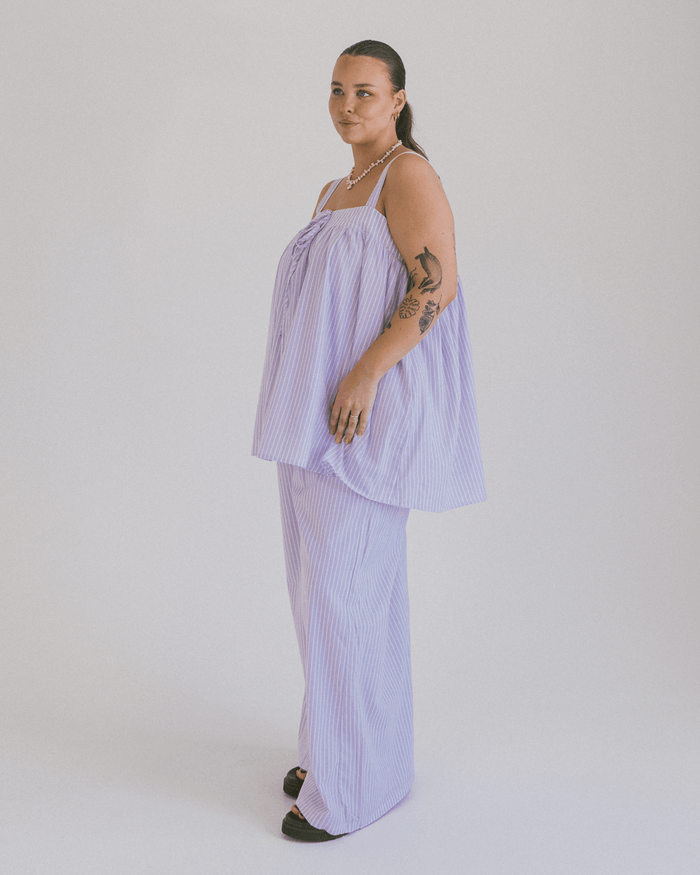 FINAL SALE | Posey Pants | Purple Stripe