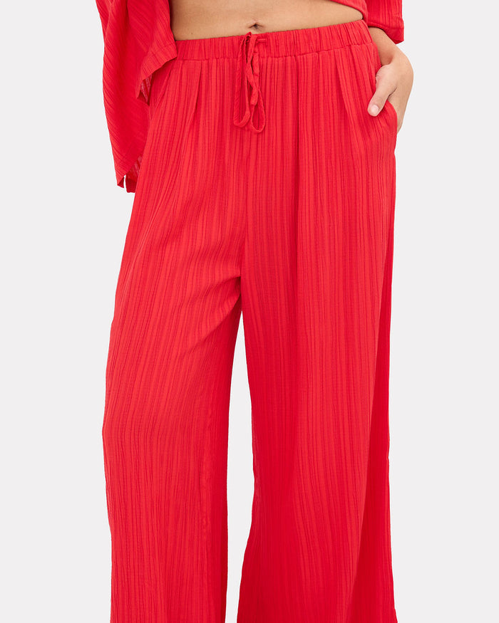 Posey Pants in Red Crepe - Maternity Friendly Pants - The Lullaby Club